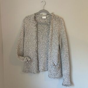 Anthropologie Textured Gray Cardigan